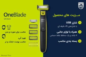 ماشین اصلاح موی صورت فیلیپس مدل QP2824